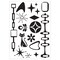 Sizzix Clear stamp Set 15/Pkg W/ Stencils 3/PKg By Vic Von S-Retro